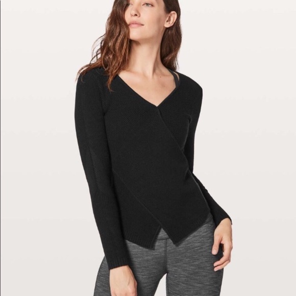 lululemon athletica Sweaters - Lululemon Wrap It Back Sweater Black